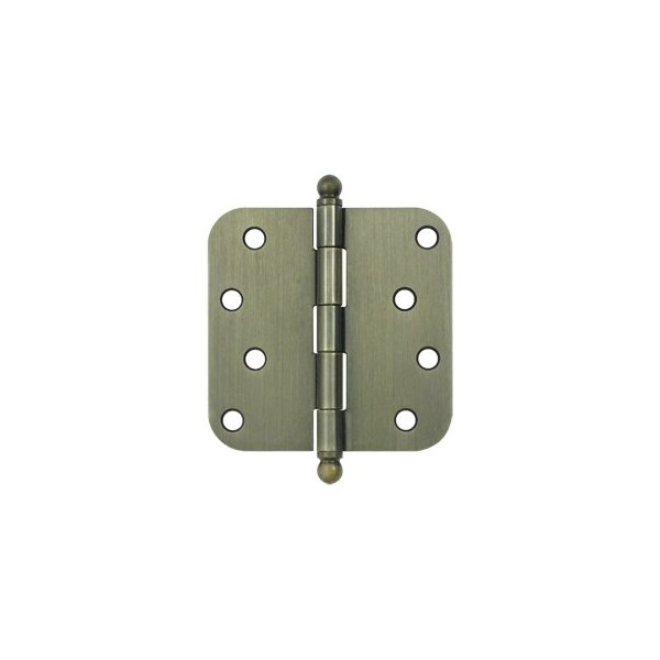 S44R5 Ball Tip 5/8 Radius Hinge Antique Brass, 10PK
